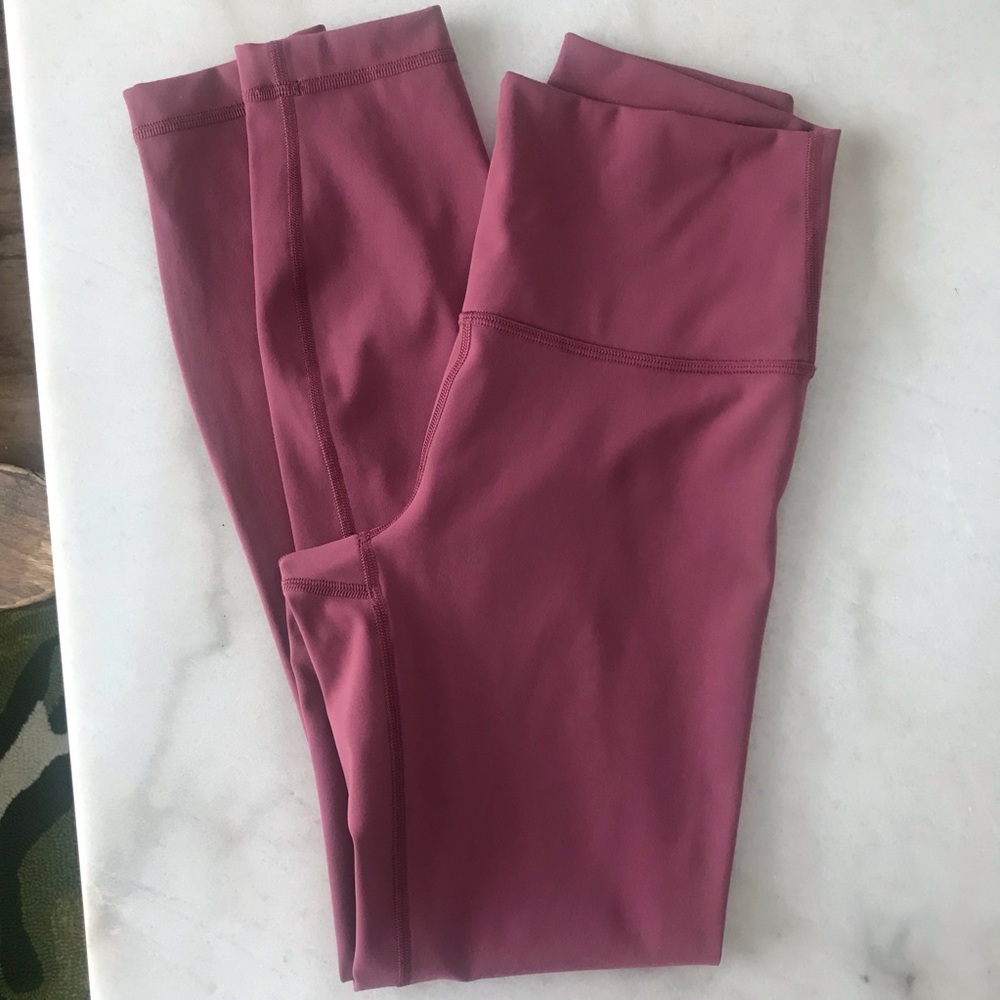 Dusty Rose Lululemon Hi Rise Wunder Under Leggings